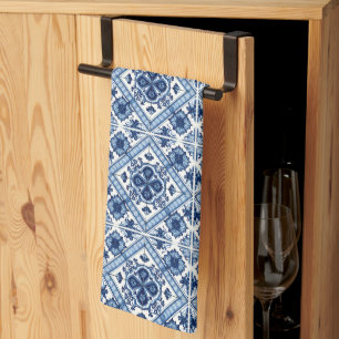 Mediterranean Tiles, Portuguese, Azulejo, Majolica Kitchen Towel