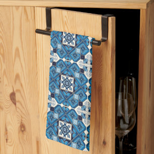 Mediterranean Tiles, Portuguese, Azulejo, Majolica Kitchen Towel