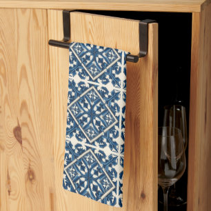 Mediterranean Tiles, Portuguese, Azulejo, Majolica Kitchen Towel