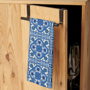 Mediterranean Tiles, Portuguese, Azulejo, Majolica Kitchen Towel