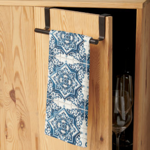Mediterranean Tiles, Portuguese, Azulejo, Majolica Kitchen Towel