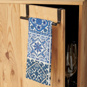 Mediterranean Tiles, Portuguese, Azulejo, Majolica Kitchen Towel