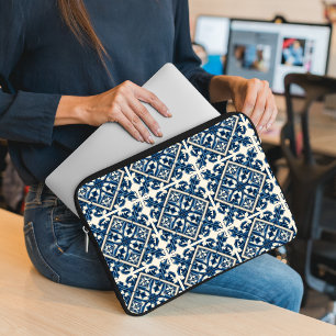 Mediterranean Tiles, Portuguese, Azulejo, Majolica Laptop Sleeve