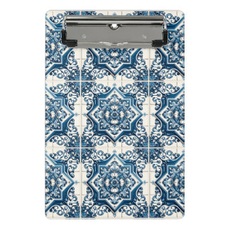 Mediterranean Tiles, Portuguese, Azulejo, Majolica Mini Clipboard