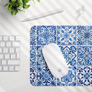 Mediterranean Tiles, Portuguese, Azulejo, Majolica Mouse Pad