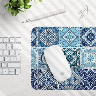 Mediterranean Tiles, Portuguese, Azulejo, Majolica Mouse Pad
