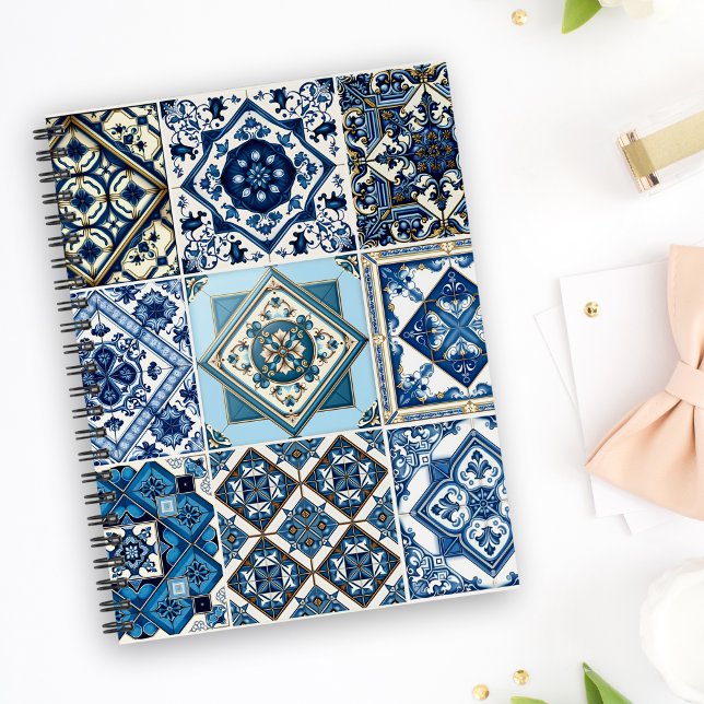 Mediterranean Tiles, Portuguese, Azulejo, Majolica Notebook (Creator Uploaded)