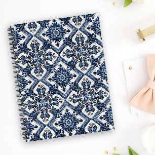 Mediterranean Tiles, Portuguese, Azulejo, Majolica Notebook