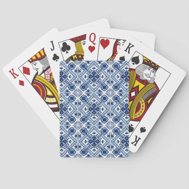 Mediterranean Tiles, Portuguese, Azulejo, Majolica Playing Cards (Back)