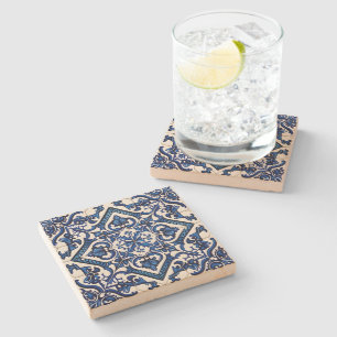 Mediterranean Tiles, Portuguese, Azulejo, Majolica Stone Coaster