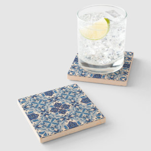 Mediterranean Tiles, Portuguese, Azulejo, Majolica Stone Coaster