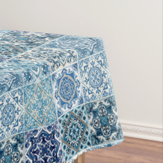 Mediterranean Tiles, Portuguese, Azulejo, Majolica Tablecloth