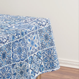 Mediterranean Tiles, Portuguese, Azulejo, Majolica Tablecloth