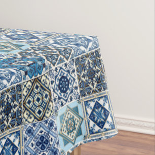 Mediterranean Tiles, Portuguese, Azulejo, Majolica Tablecloth