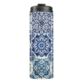 Mediterranean Tiles, Portuguese, Azulejo, Majolica Thermal Tumbler