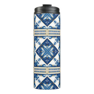 Mediterranean Tiles, Portuguese, Azulejo, Majolica Thermal Tumbler