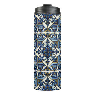 Mediterranean Tiles, Portuguese, Azulejo, Majolica Thermal Tumbler