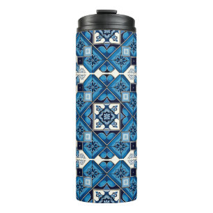 Mediterranean Tiles, Portuguese, Azulejo, Majolica Thermal Tumbler
