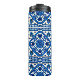 Mediterranean Tiles, Portuguese, Azulejo, Majolica Thermal Tumbler