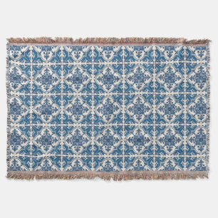 Mediterranean Tiles, Portuguese, Azulejo, Majolica Throw Blanket