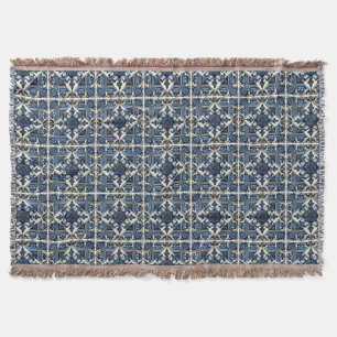 Mediterranean Tiles, Portuguese, Azulejo, Majolica Throw Blanket