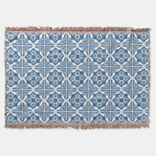 Mediterranean Tiles, Portuguese, Azulejo, Majolica Throw Blanket