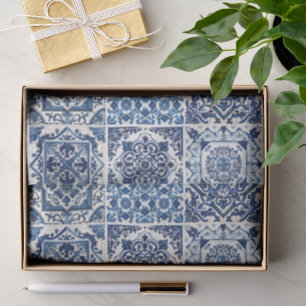 Mediterranean Tiles, Portuguese, Azulejo, Majolica Tissue Paper