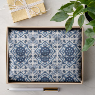 Mediterranean Tiles, Portuguese, Azulejo, Majolica Tissue Paper