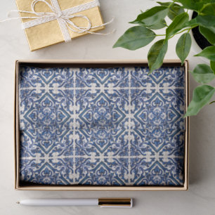 Mediterranean Tiles, Portuguese, Azulejo, Majolica Tissue Paper