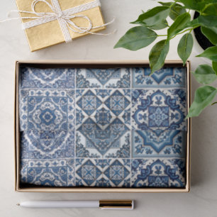 Mediterranean Tiles, Portuguese, Azulejo, Majolica Tissue Paper
