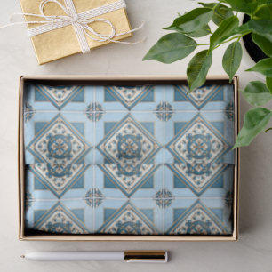 Mediterranean Tiles, Portuguese, Azulejo, Majolica Tissue Paper