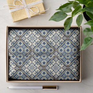 Mediterranean Tiles, Portuguese, Azulejo, Majolica Tissue Paper