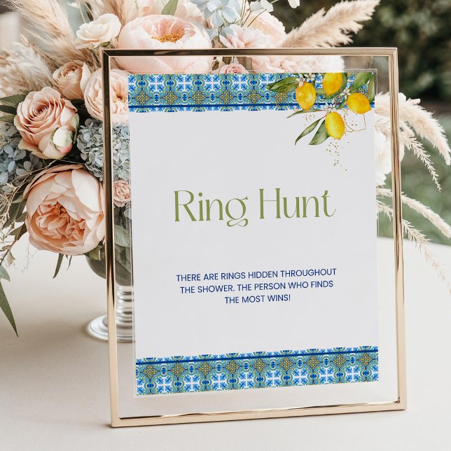 Mediterranean Tiles Ring Hunt Bridal Shower Poster (Creator Uploaded)