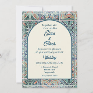 Mediterranean tiles - Wedding Invitation