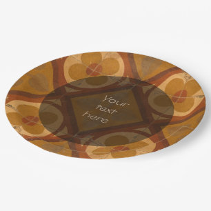 Mediterranean Traditional Ceramic Tile any Text Paper Plate