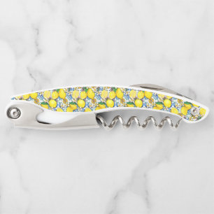 Mediterranean Traditional Pattern With Lemons Corkscrew