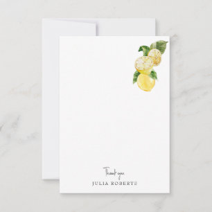 Mediterranean Tuscan Lemon Shower Blank Thank You  Card