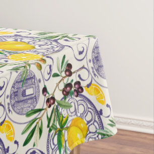 Mediterranean,Tuscan style,olives,pattern       Tablecloth