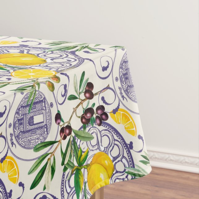 Mediterranean,Tuscan style,olives,pattern       Tablecloth (In Situ)