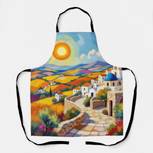Mediterranean Village Painting Apron