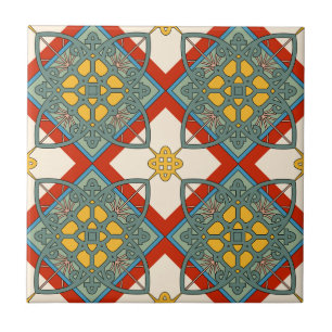 Mediterranean Vintage Ornamental Geometric Tile