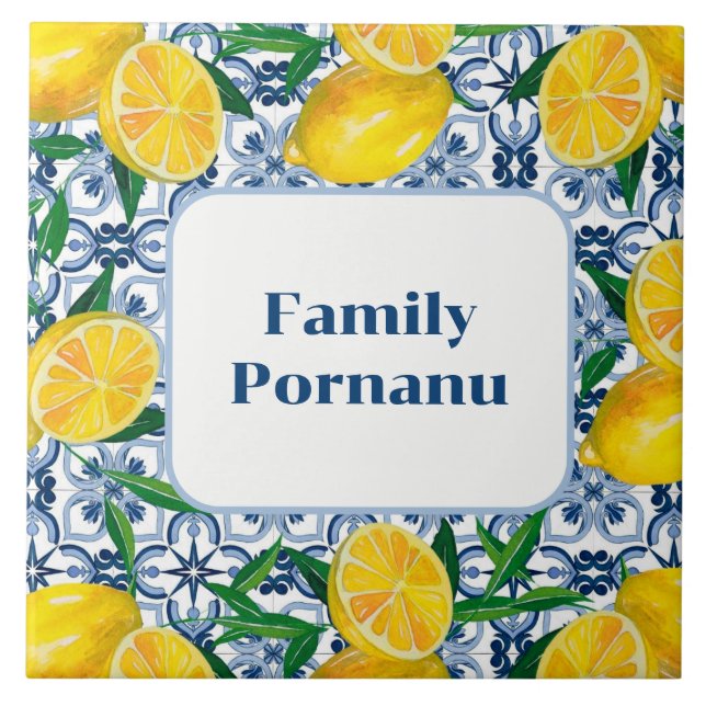 Mediterranean Warmth Personalized Charm Portugal  Tile (Front)