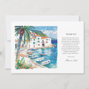 Mediterranean Watercolor Thank you Card
