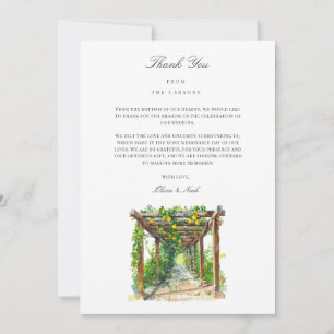 Mediterranean Watercolor Thank you Card