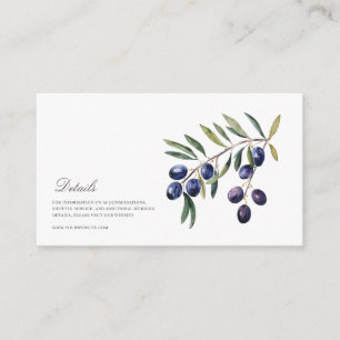 Mediterranean Watercolor Wedding Details Enclosure Card