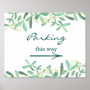 Mediterranean   Wedding Parking Sign