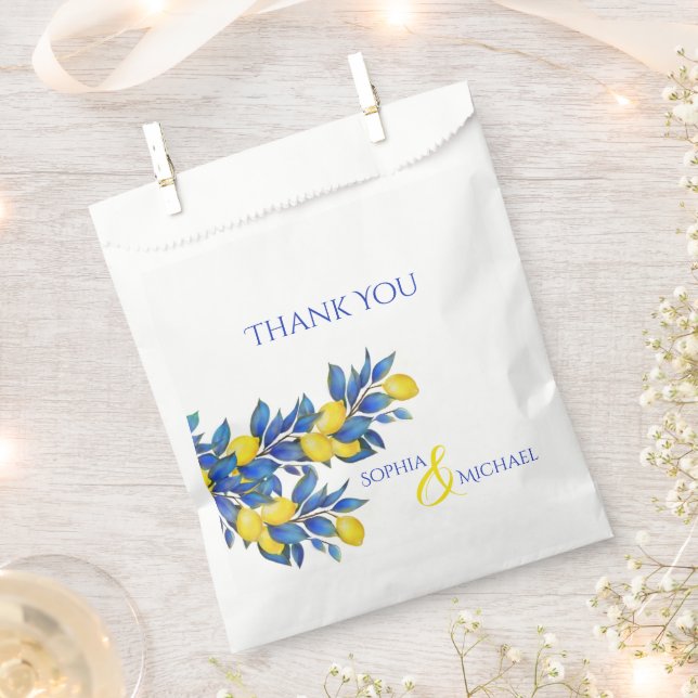 Mediterranean Wedding Thank you-  Favour Bag (Clipped)
