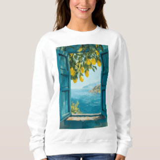 Mediterranean Window View Printable Art – Coastal Sweatshirt