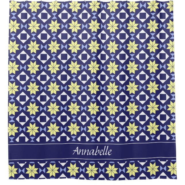 Mediterranean Yellow Blue Floral Tile Pattern Name (Front)
