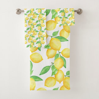 Mediterrenean Citrus Lemon pattern Bath Towel Set
